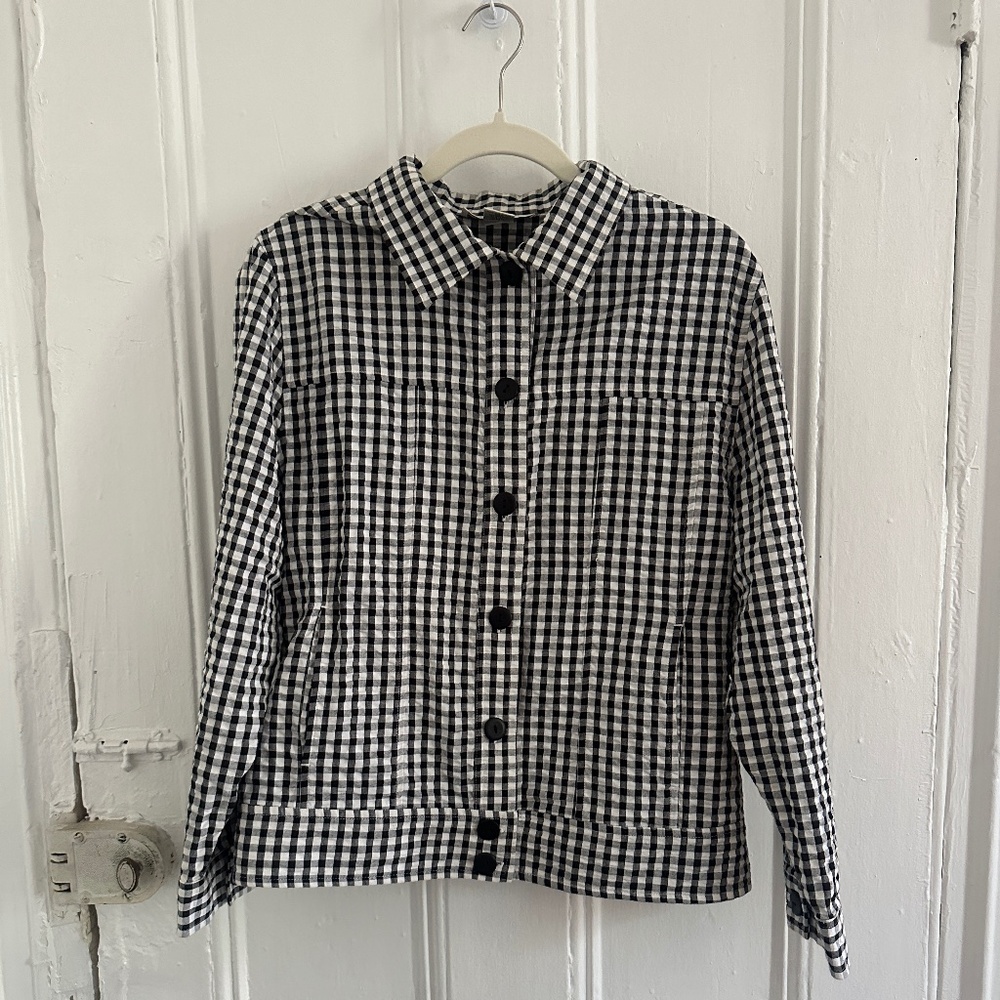 Plaid Lightweight Coat Button Up